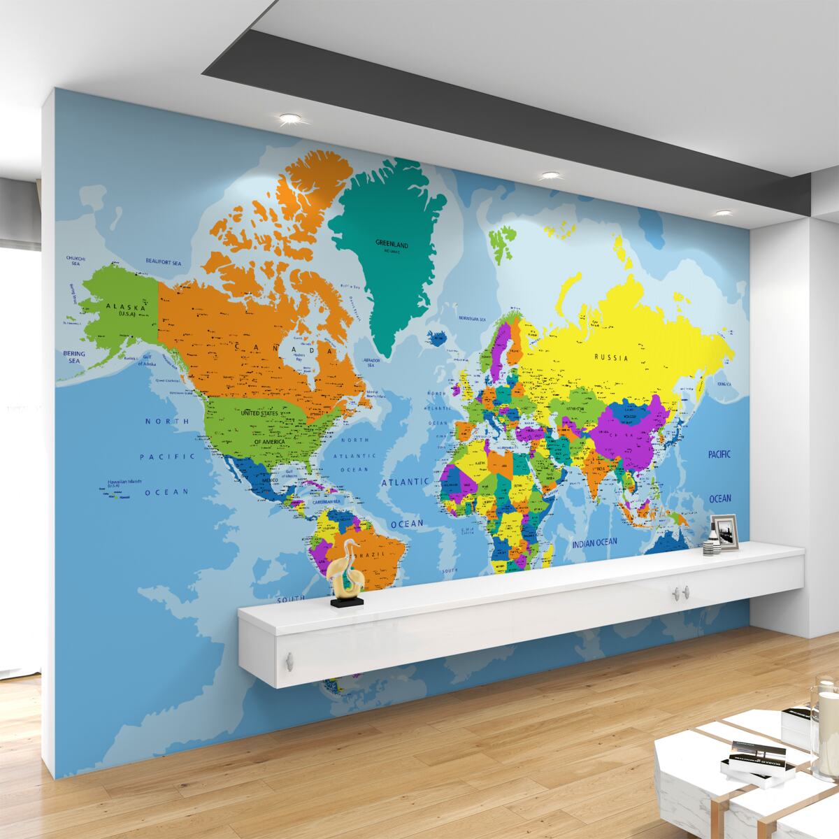 Fototapeta mapa świata w kolorze