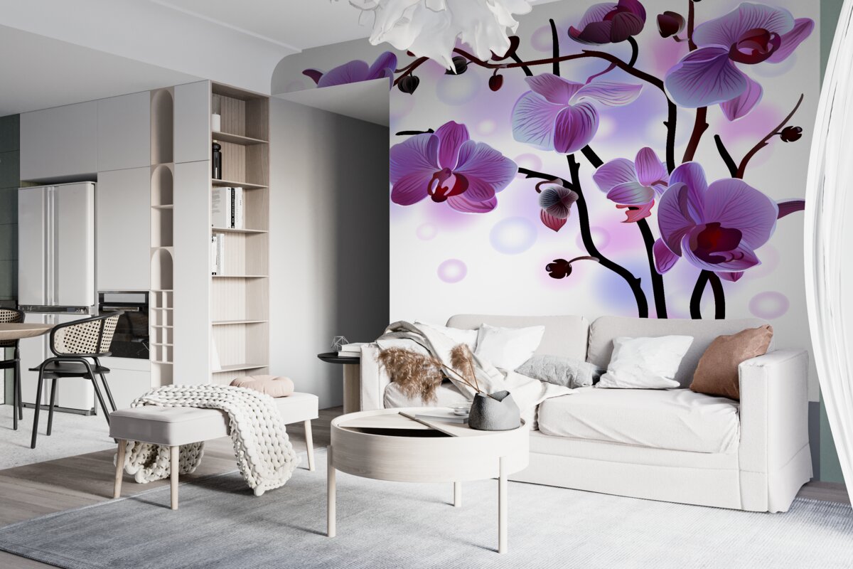 Fototapeta gałęzie fioletowych orchidei