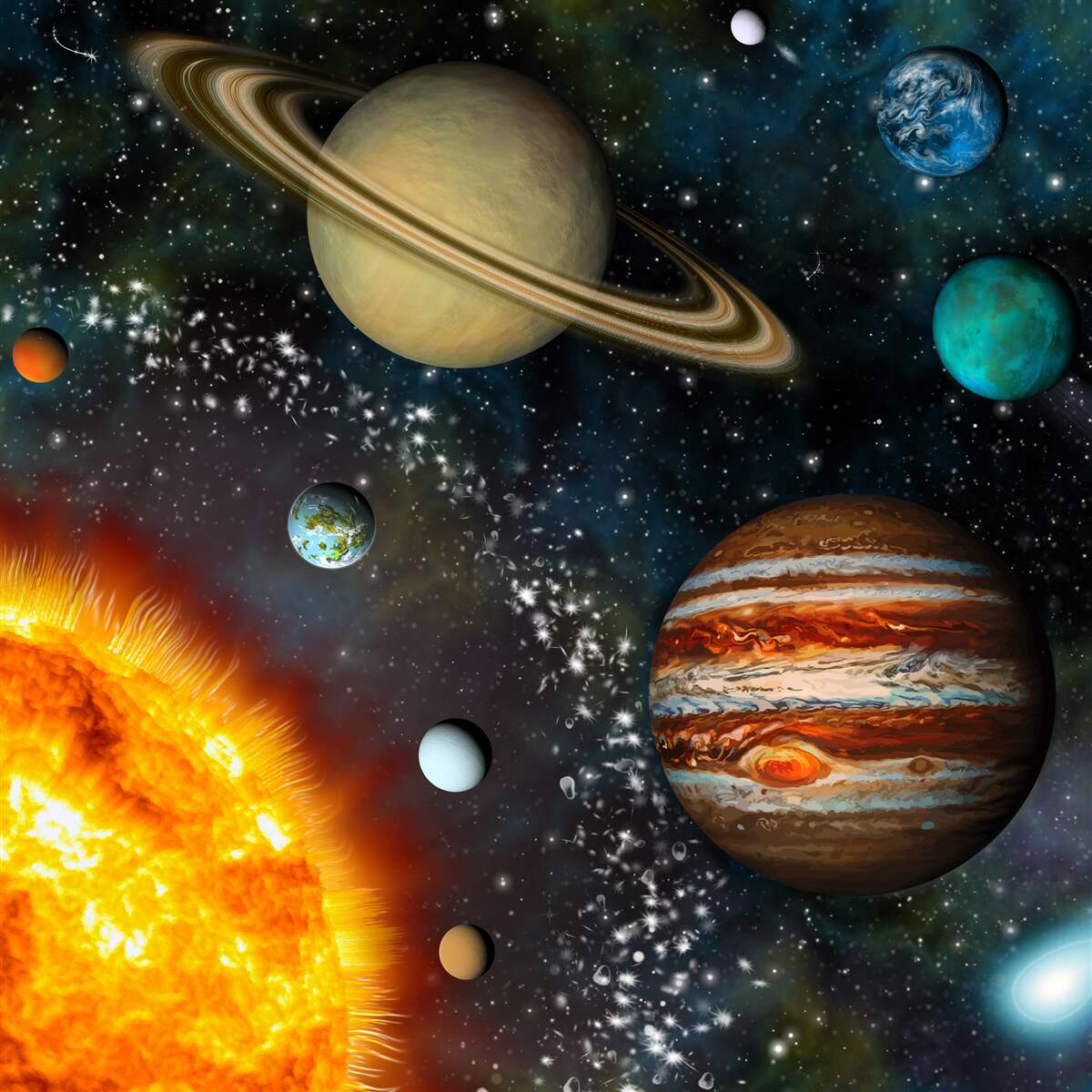 Fototapeta planety wokół słońca