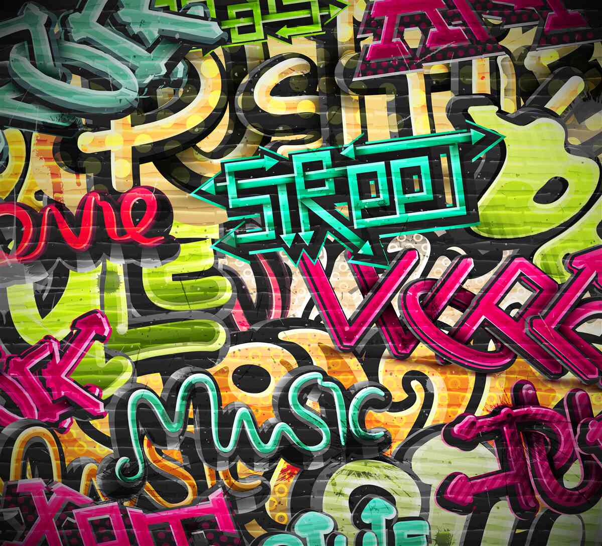 Fototapeta litery w stylu graffiti