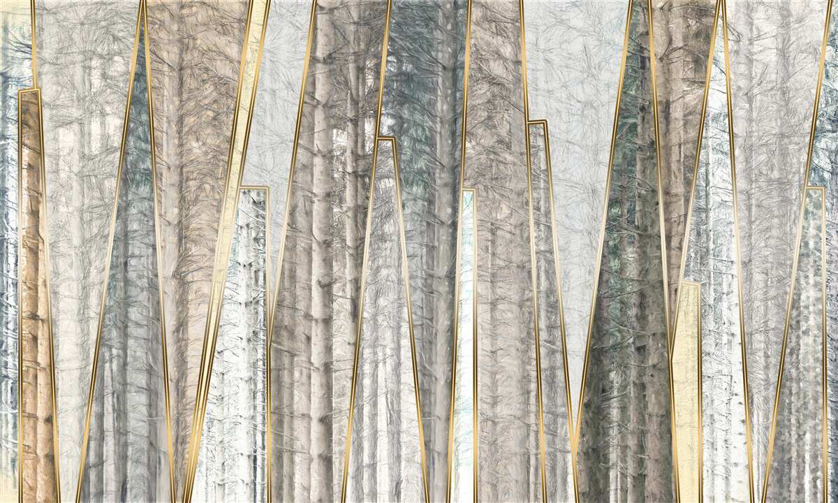 Fototapeta smukłe drzewa we mgle