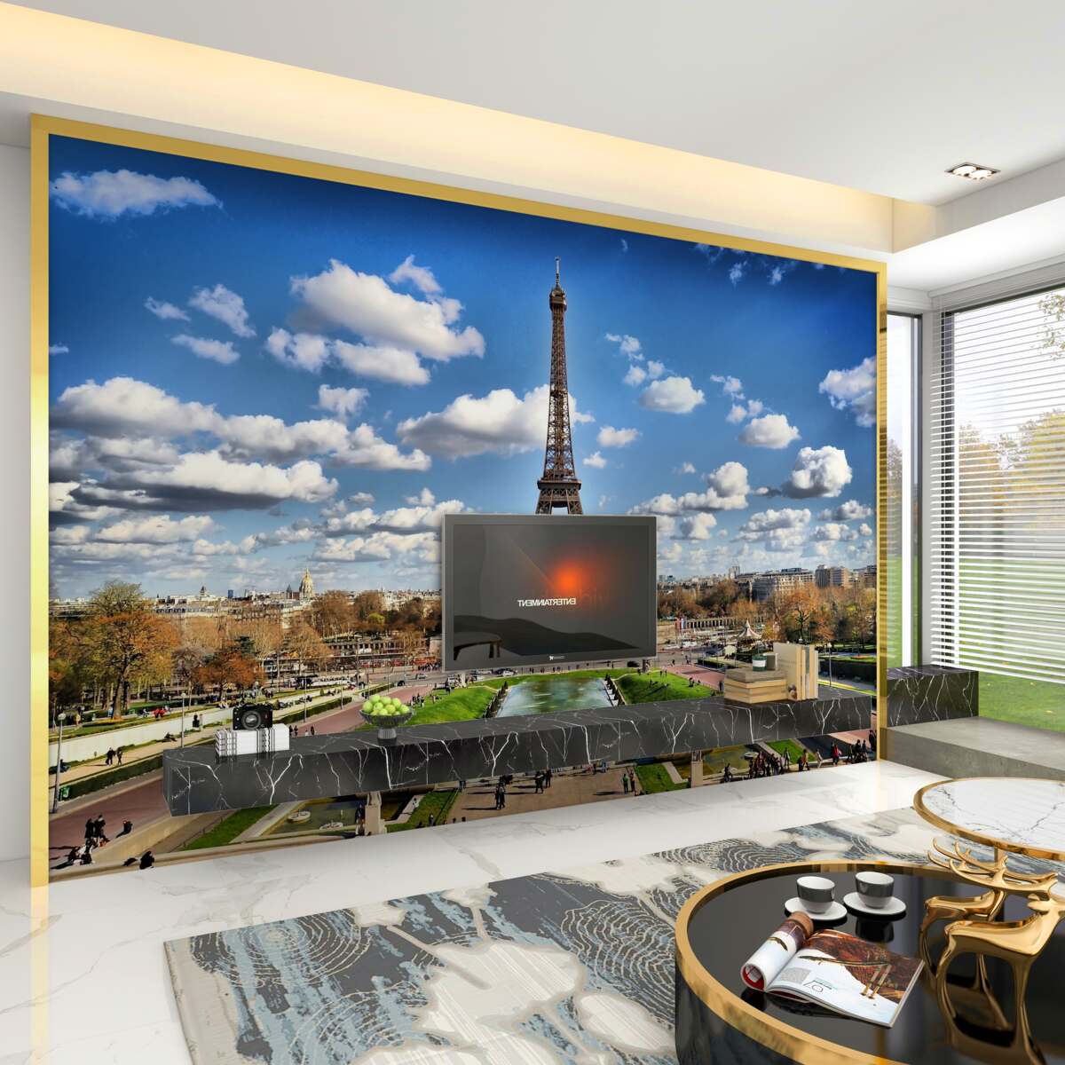 Fototapeta panorama Paryża latem