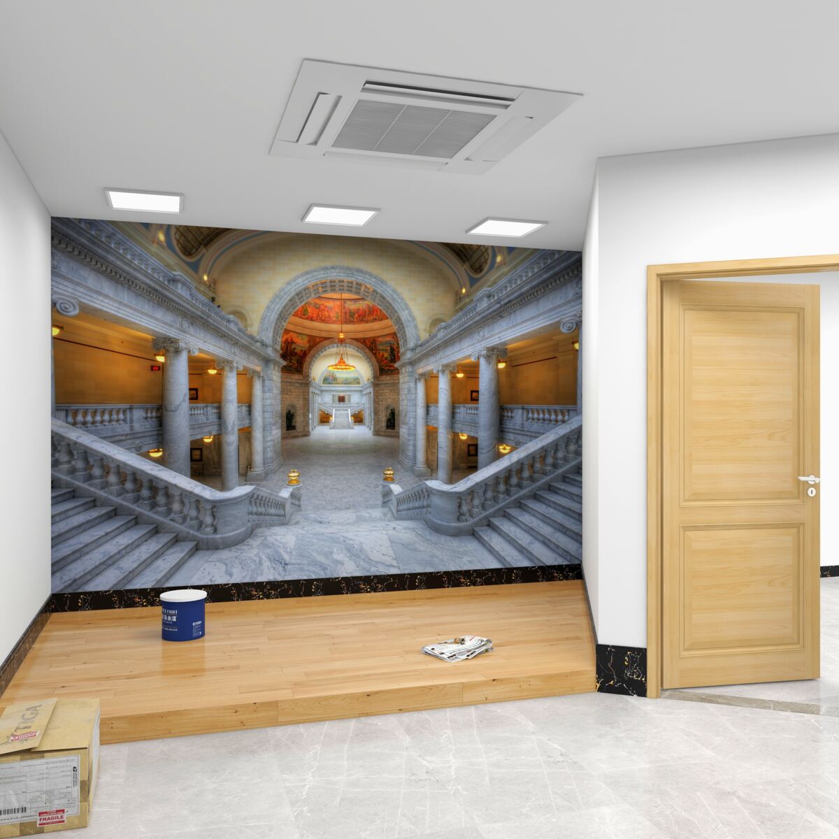 Fototapeta kaskada schodów z łukami