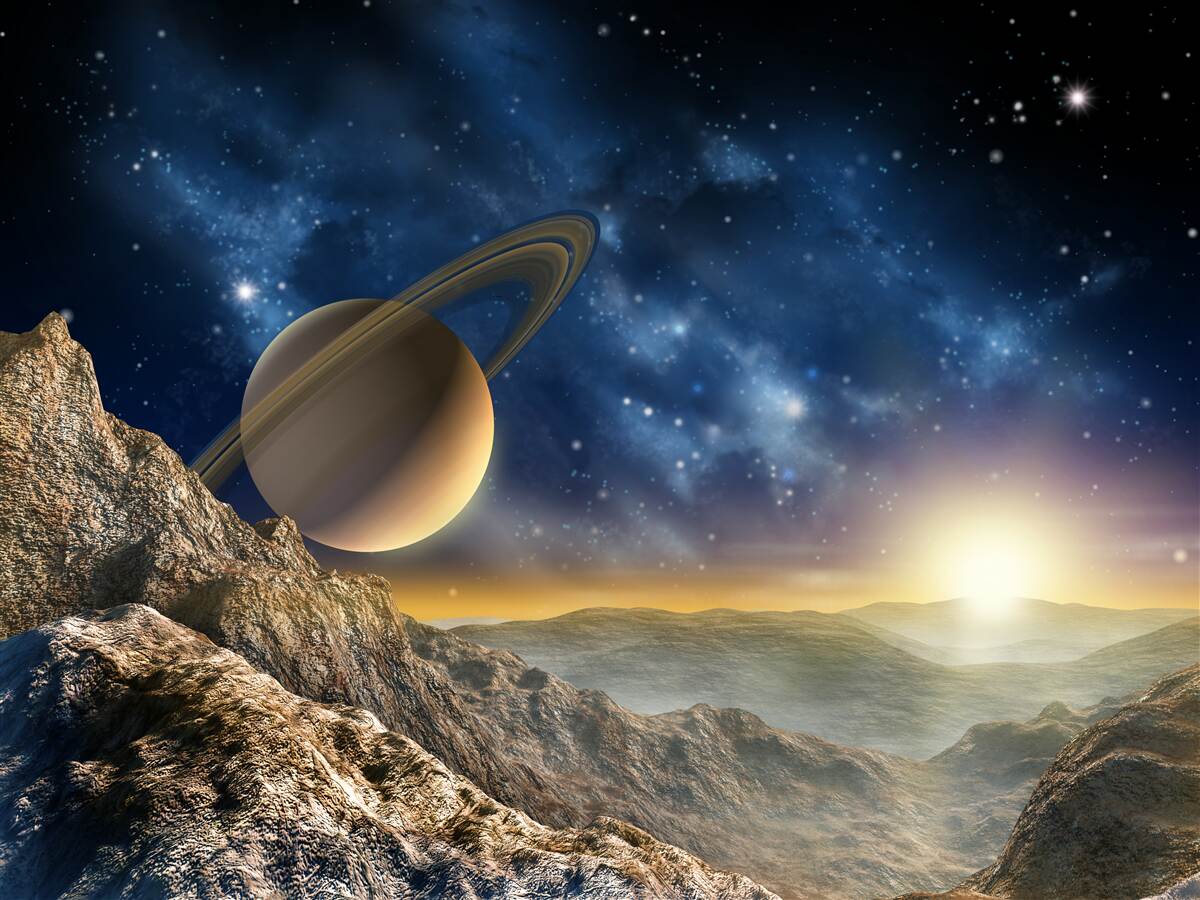 Fototapeta abstrakcja kosmiczna z planetą