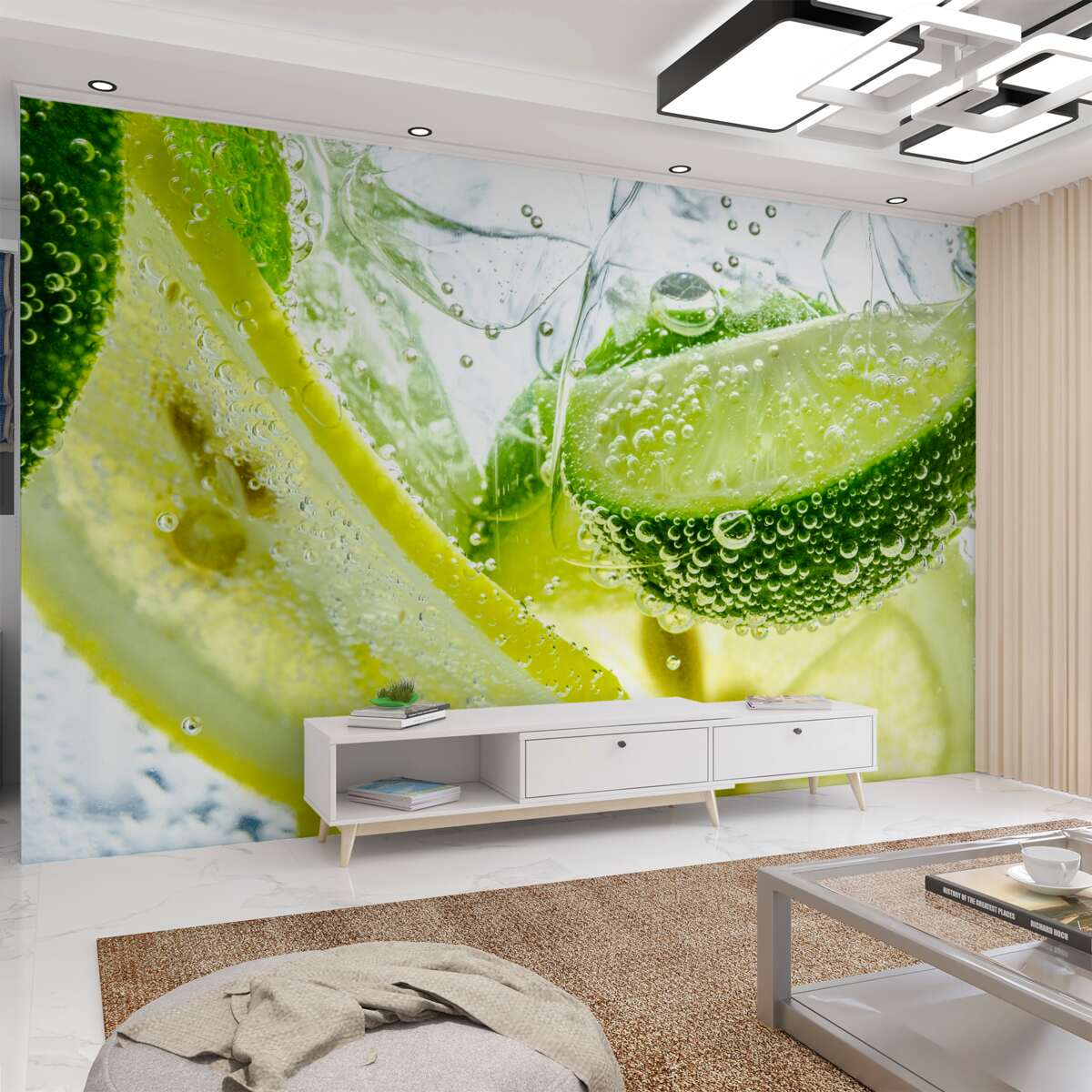 Fototapeta plasterki cytryny i limonki w wodzie