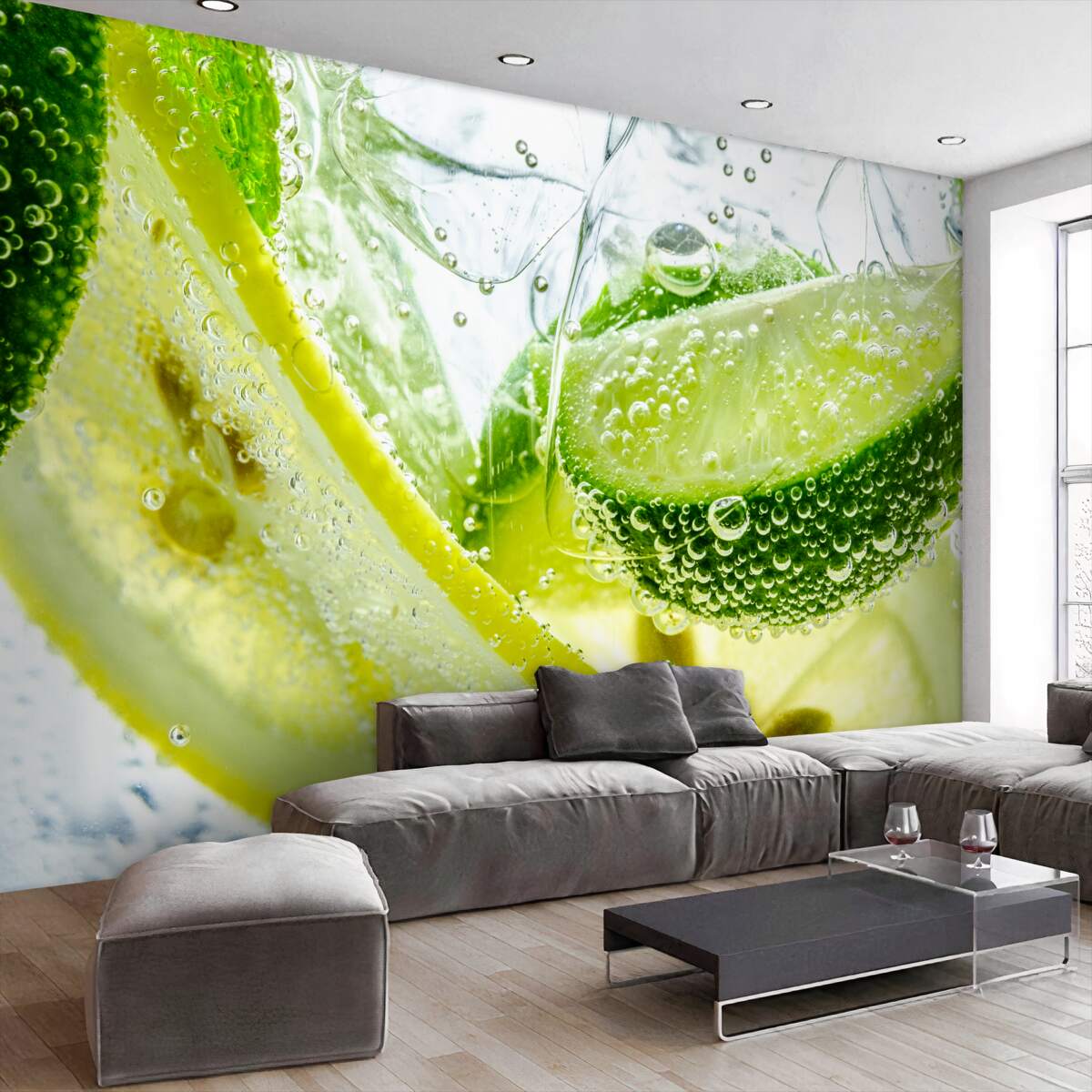 Fototapeta plasterki cytryny i limonki w wodzie