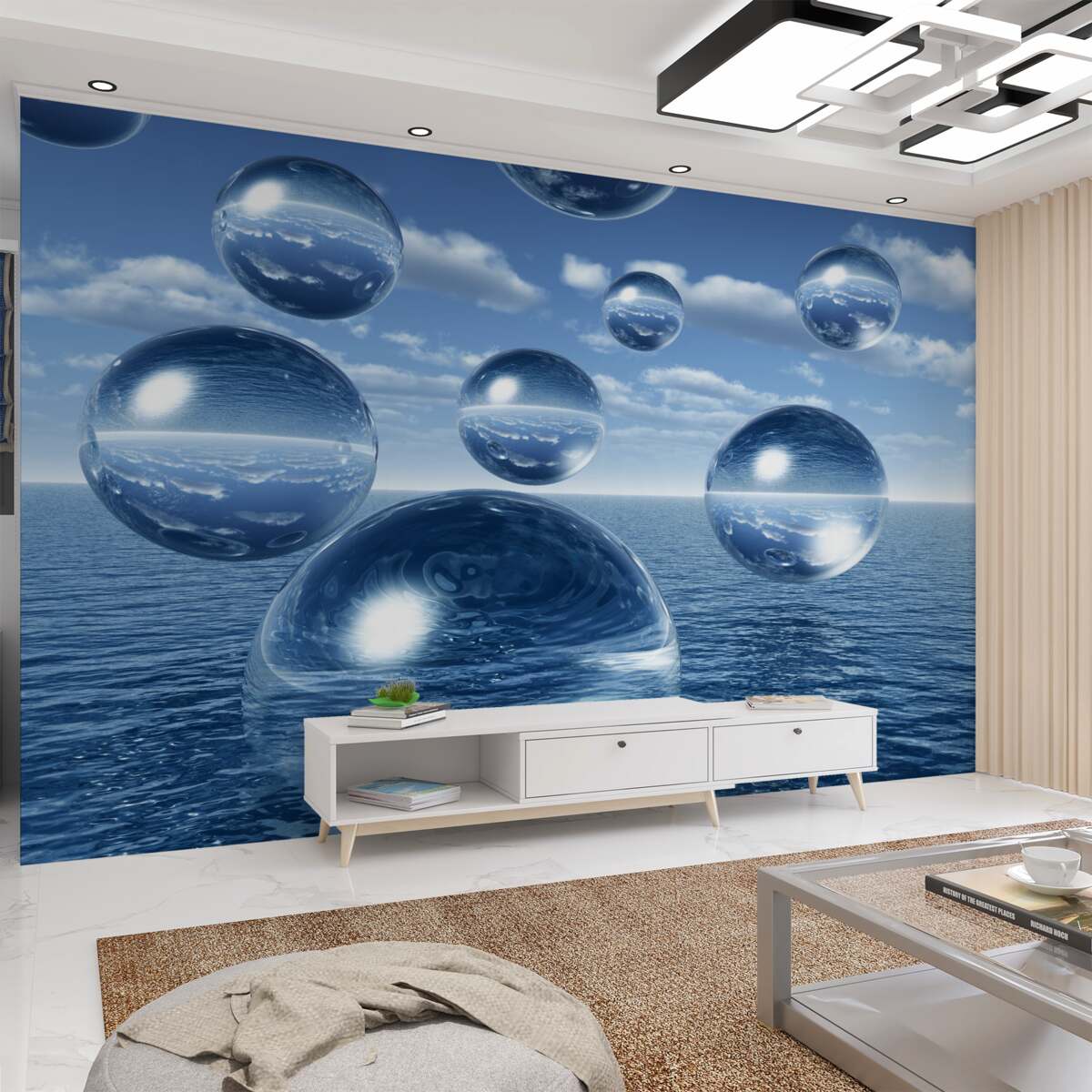 Fototapeta krople wody wpadające do oceanu