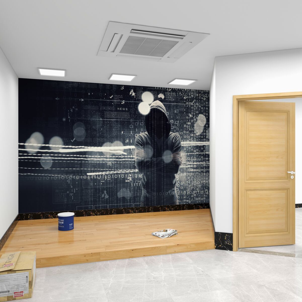 Fototapeta zakapturzony mężczyzna na abstrakcyjnym tle