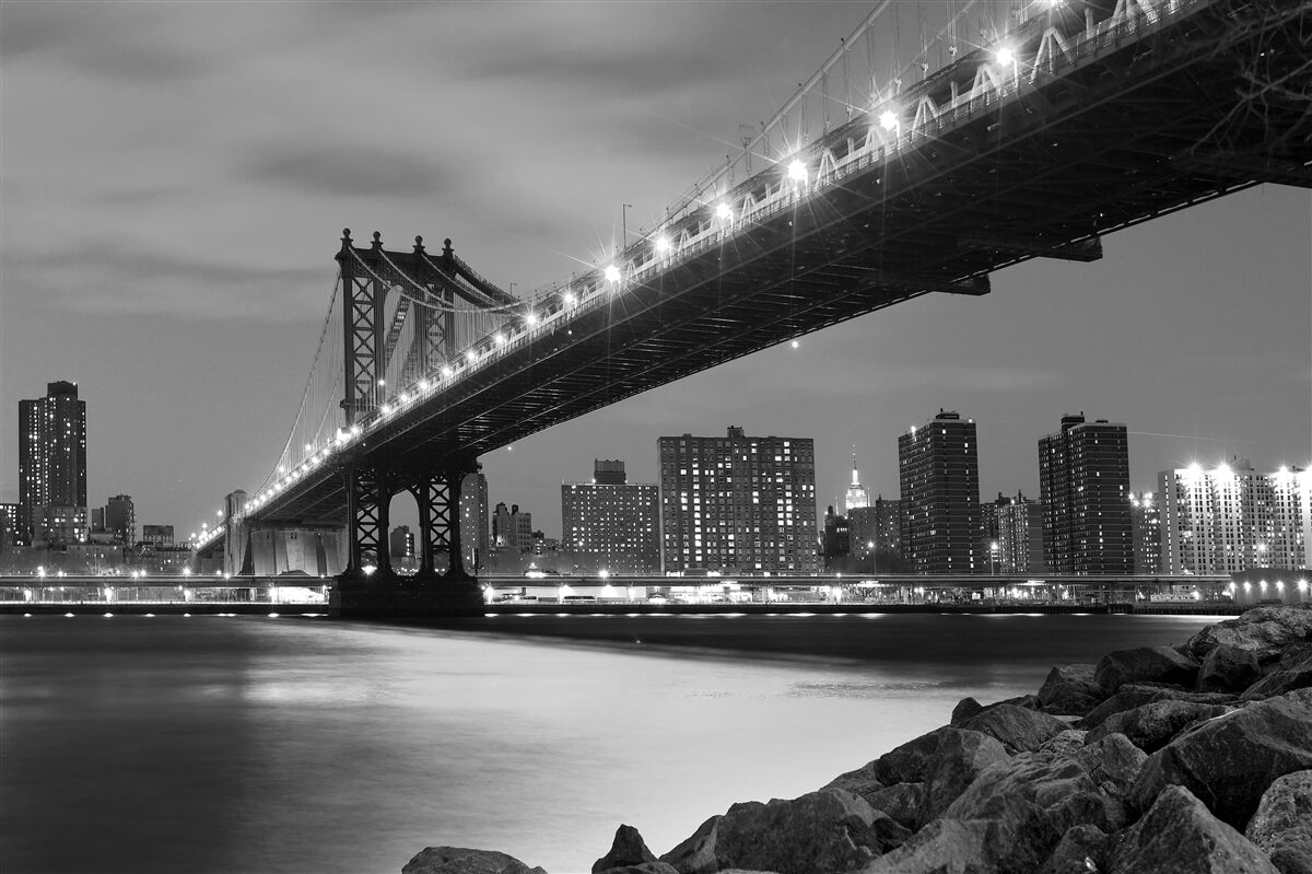 Fototapeta Oświetlony most Manhattan