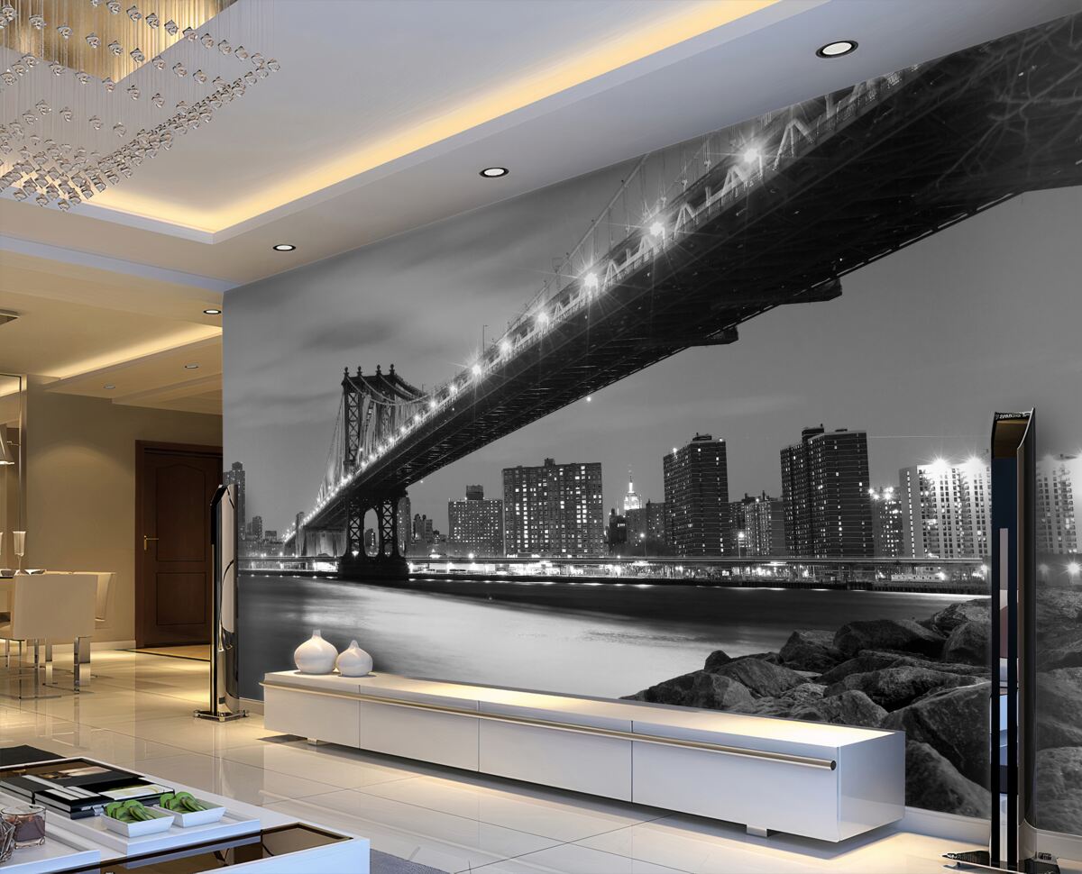 Fototapeta Oświetlony most Manhattan