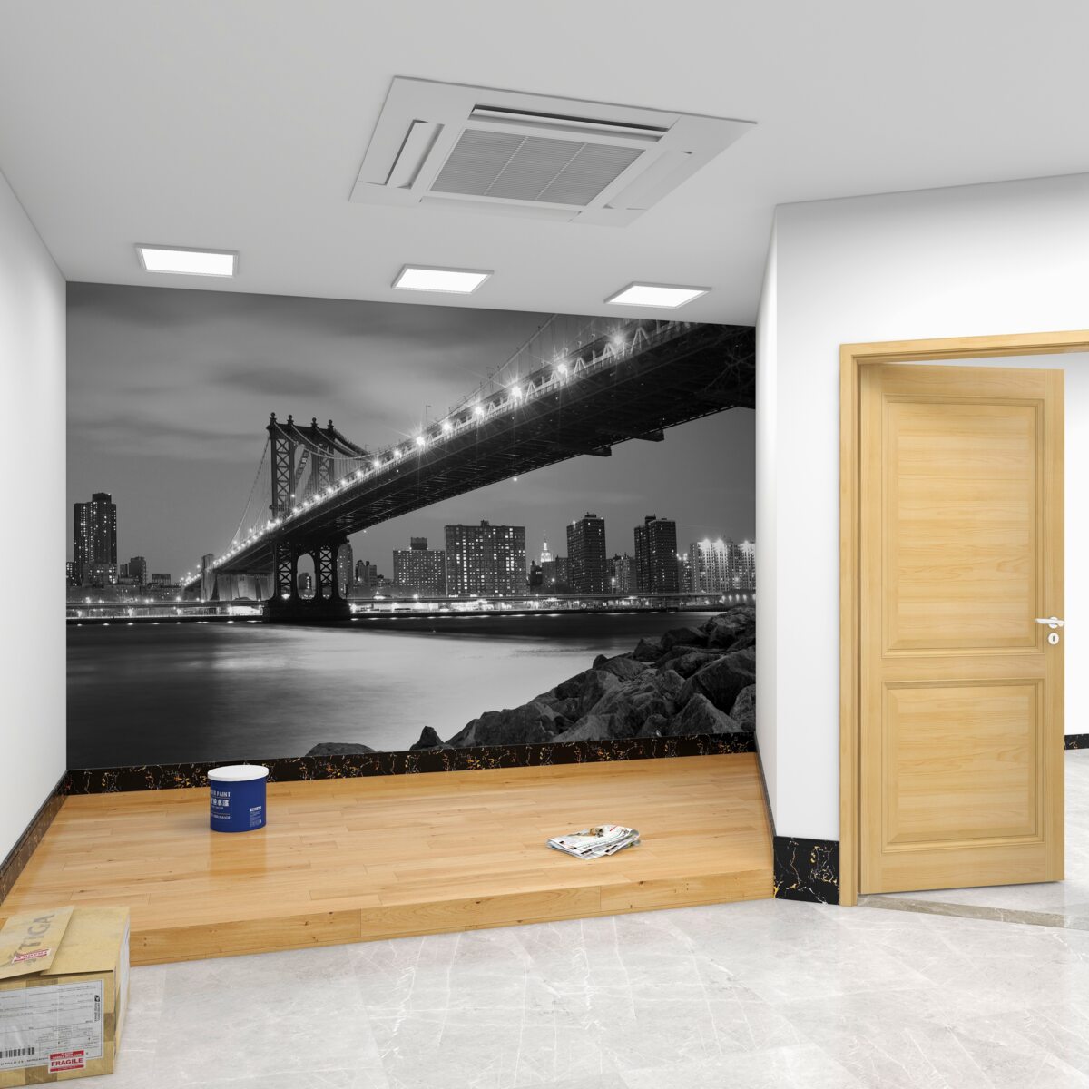 Fototapeta Oświetlony most Manhattan