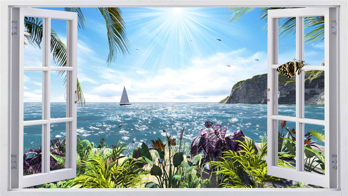 Fototapeta piękny ocean z okna