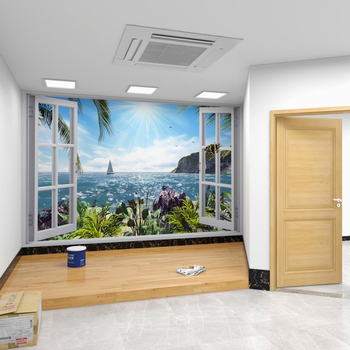Fototapeta piękny ocean z okna