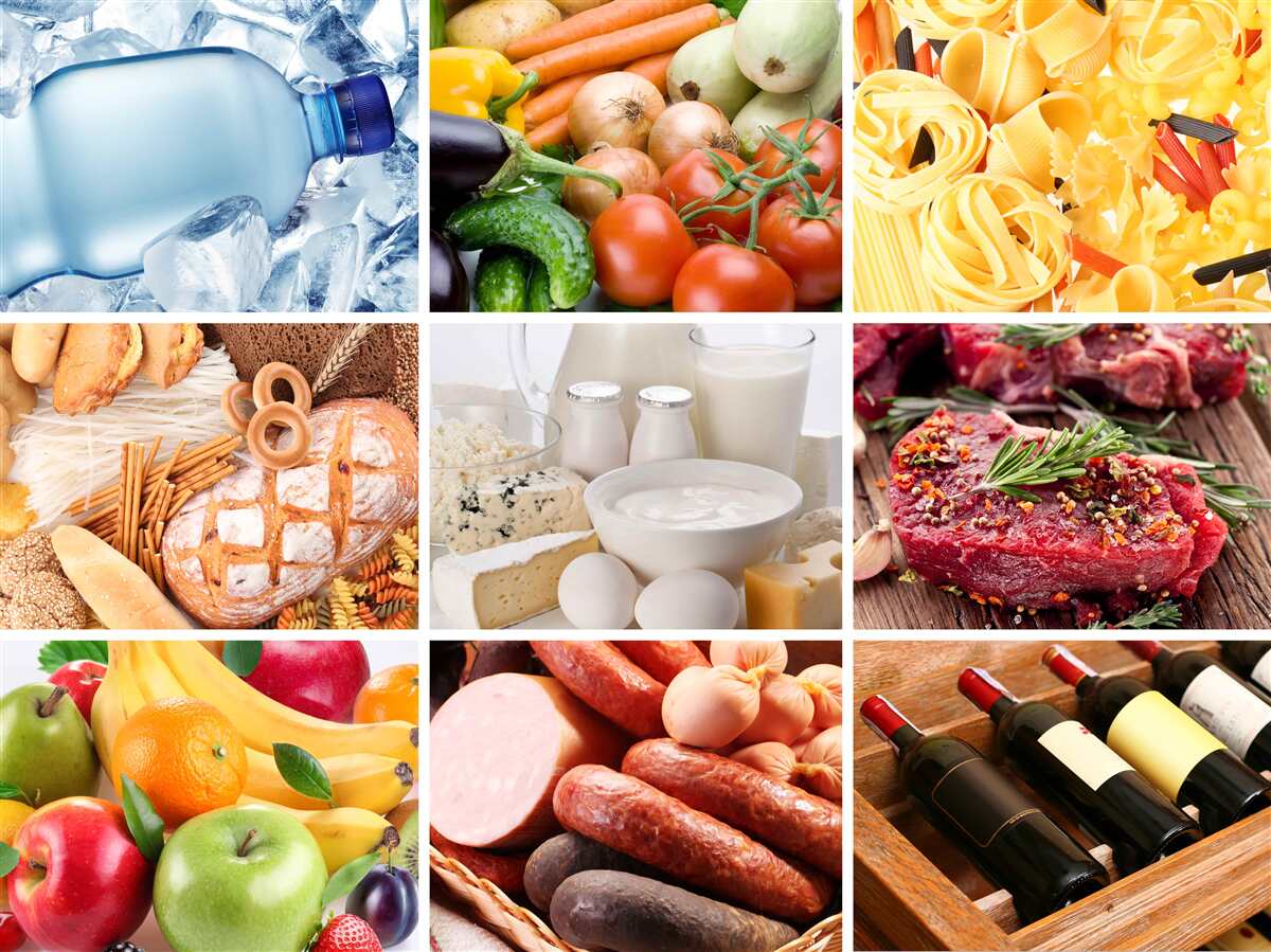 Fototapeta skład różnych produktów spożywczych