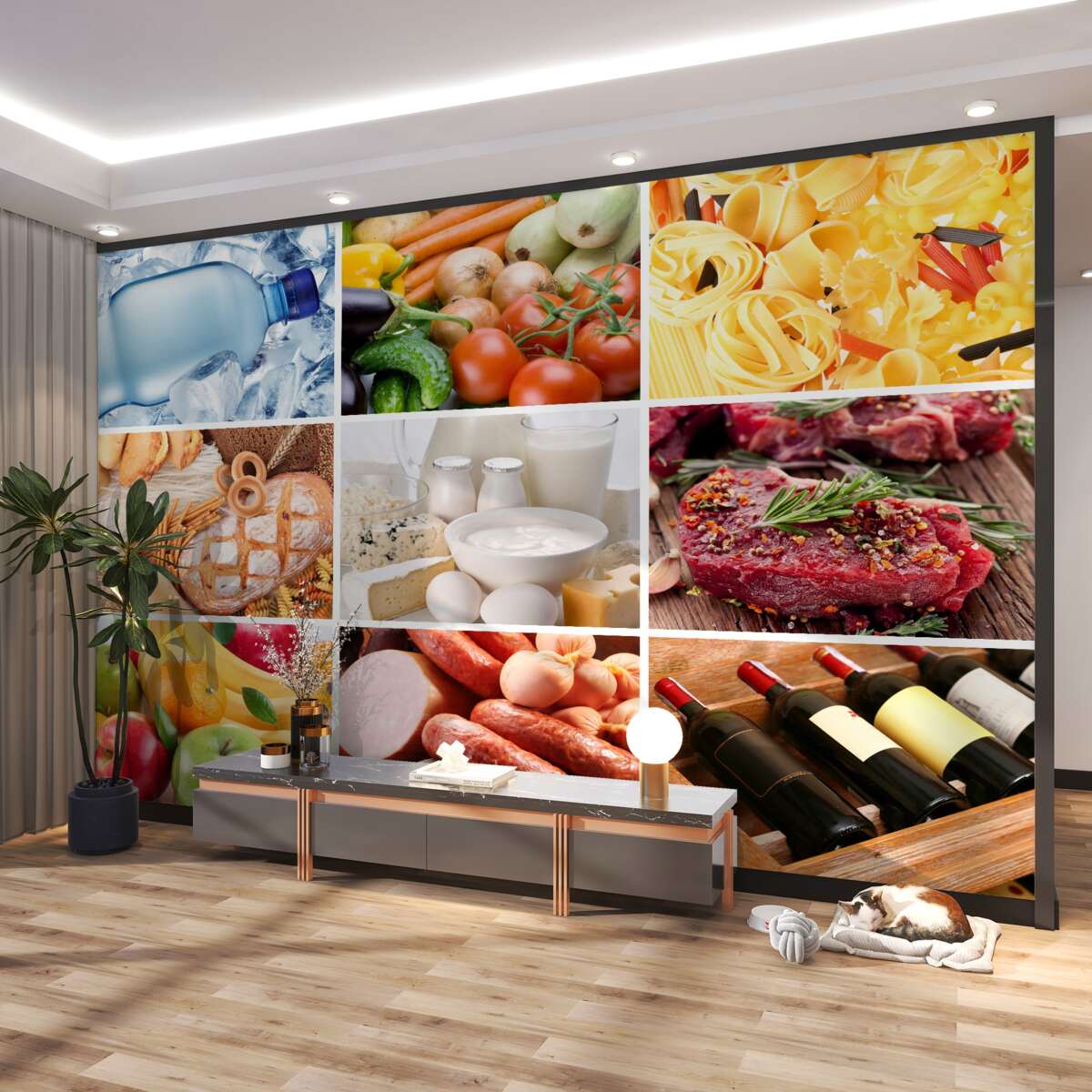 Fototapeta skład różnych produktów spożywczych