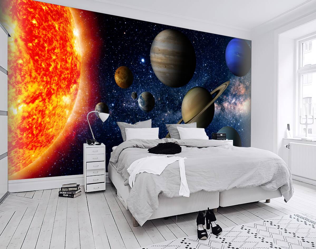 Fototapeta skalę planet i słońca