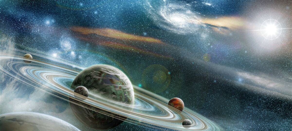 Fototapeta planety kosmiczne i galaktyki