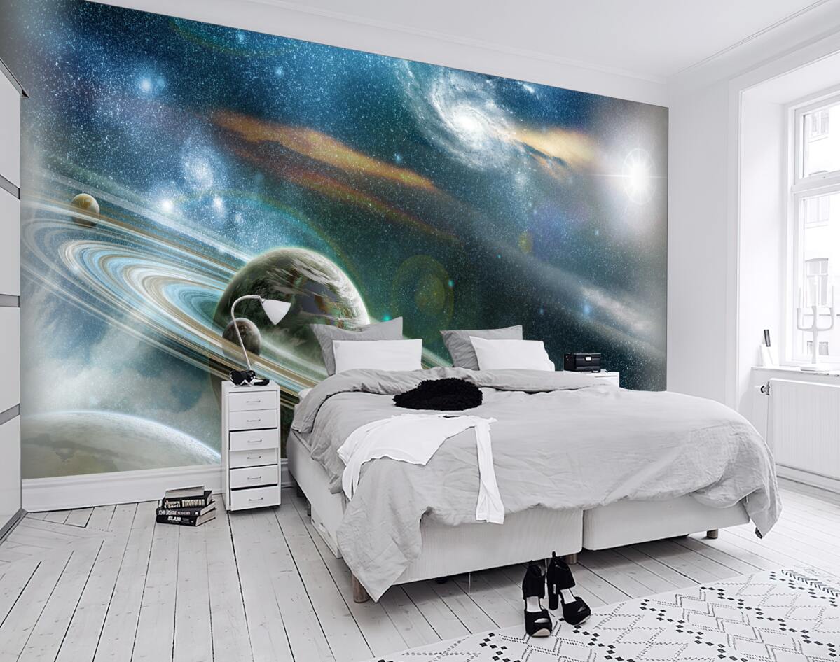 Fototapeta planety kosmiczne i galaktyki