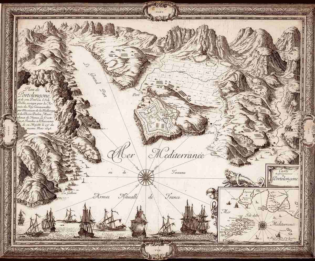 Fototapeta stara mapa wysp na morzu