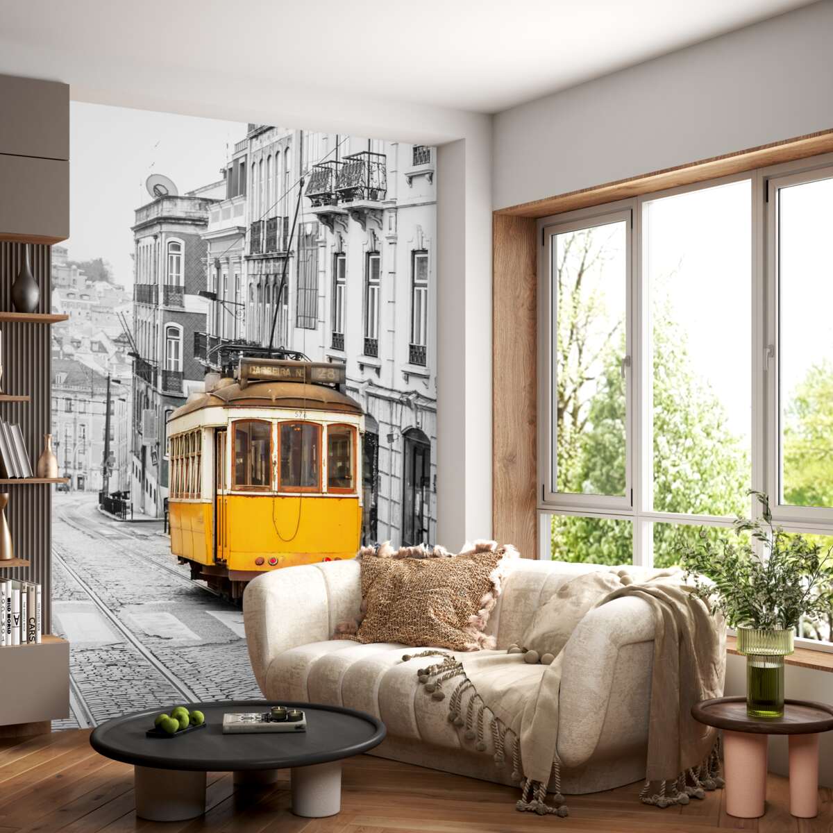 Fototapeta żółty tramwaj na zboczach San Francisco