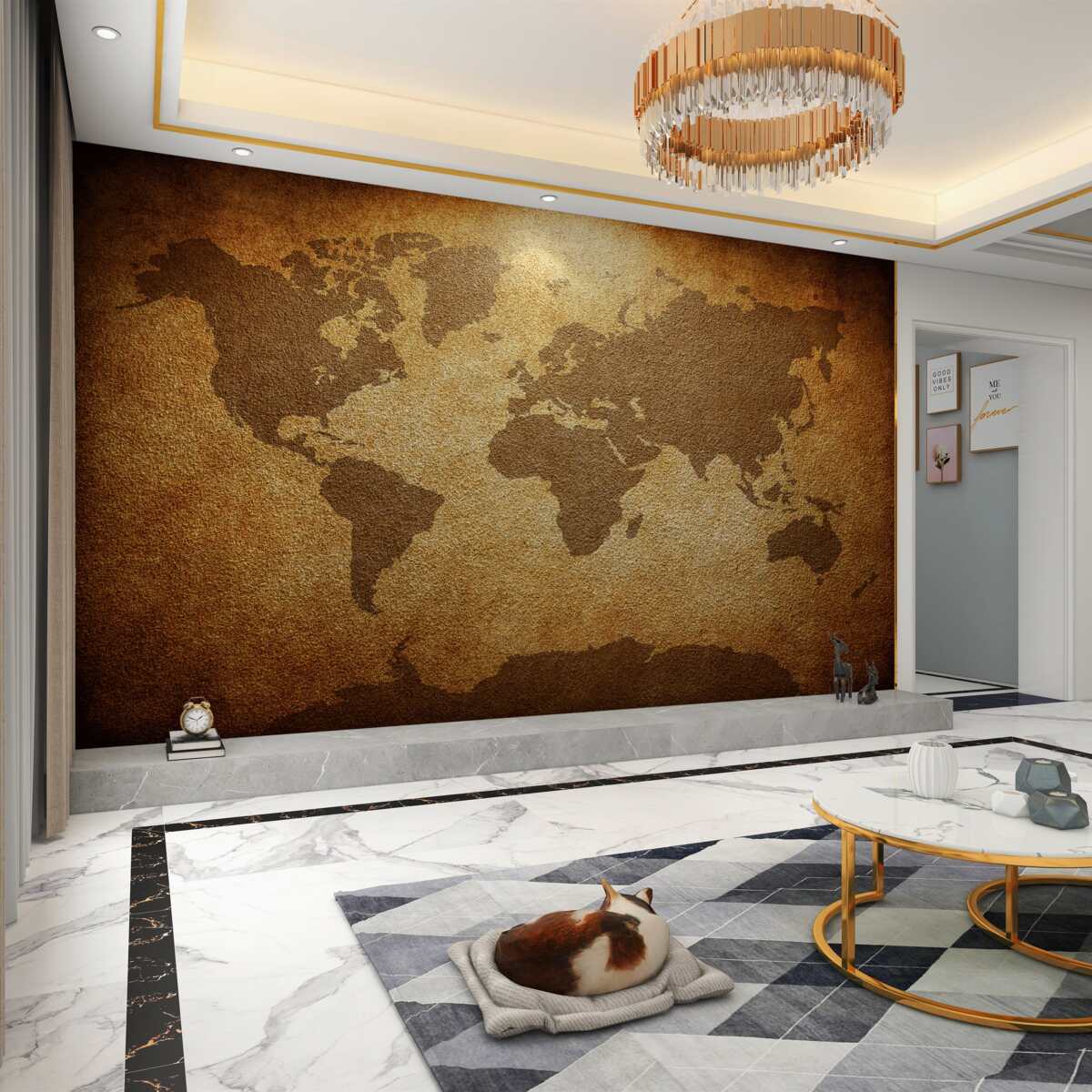 Fototapeta mapa świata z kontynentami