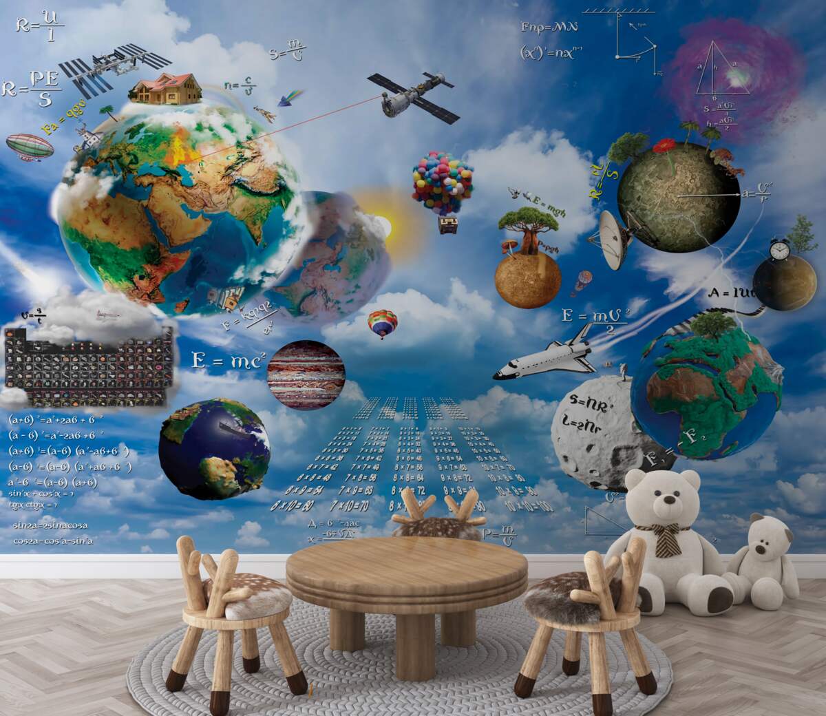Fototapeta futurystyczne planety i mechanizmy