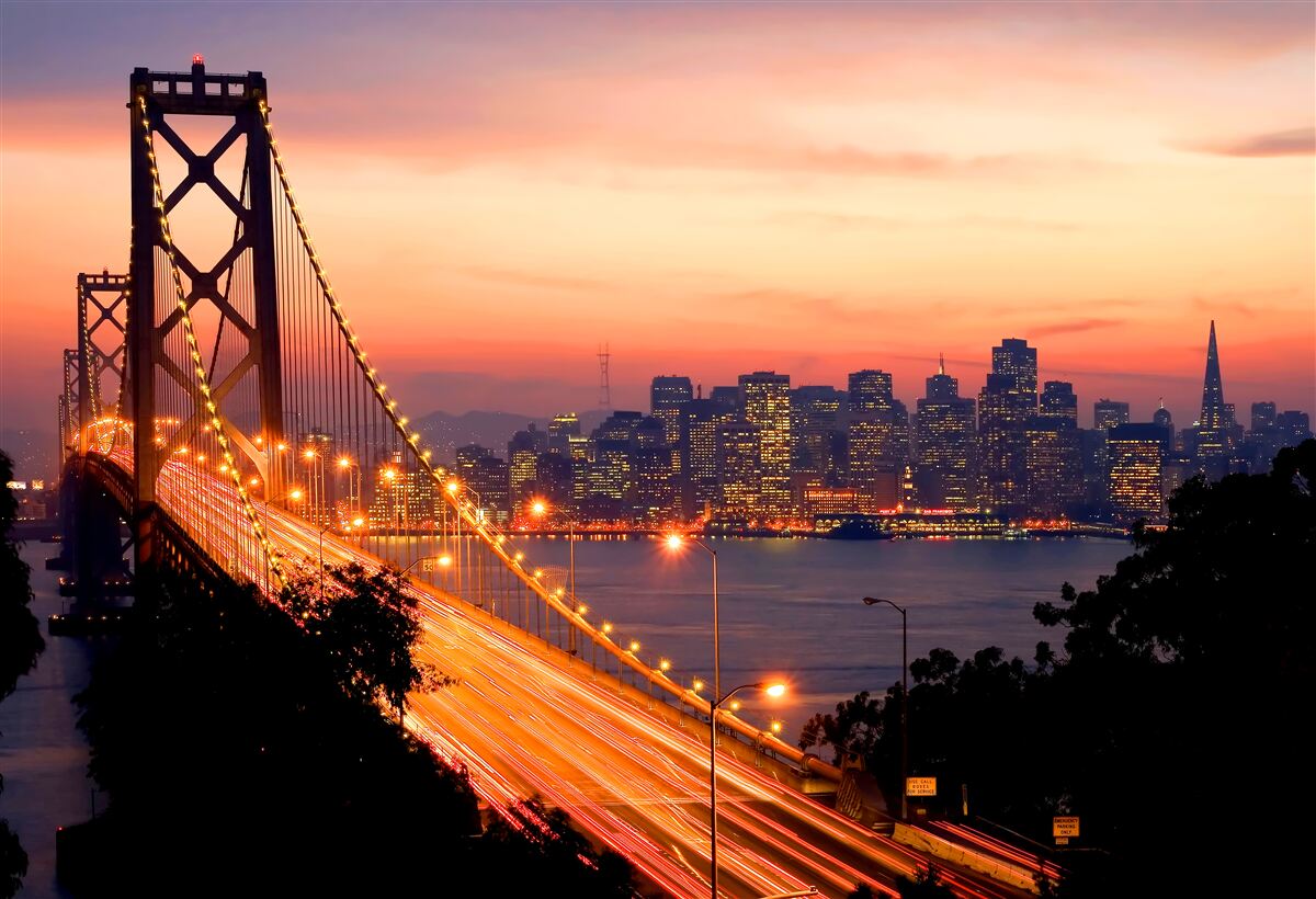 Fototapeta San Francisco w świetle świateł