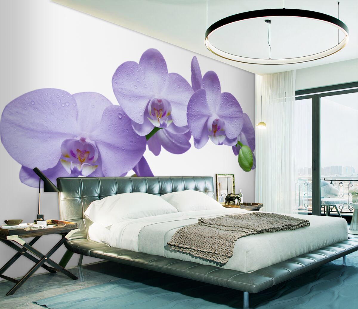 Fototapeta samotna gałąź jasnofioletowej orchidei