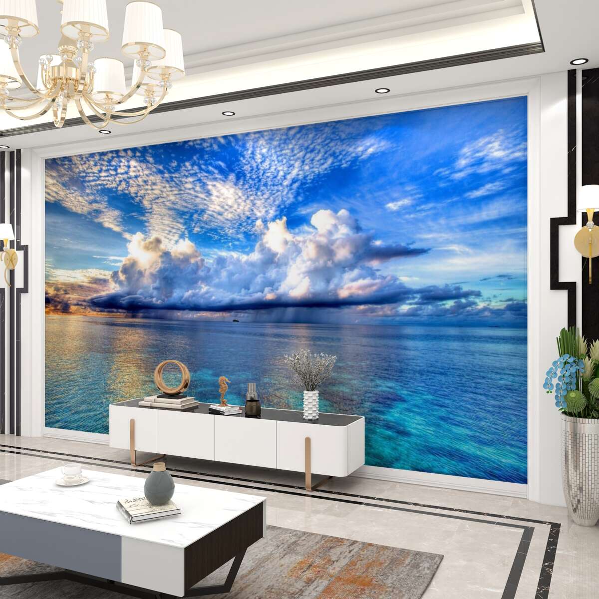 Fototapeta chmury cirrus nad bezkresnym oceanem