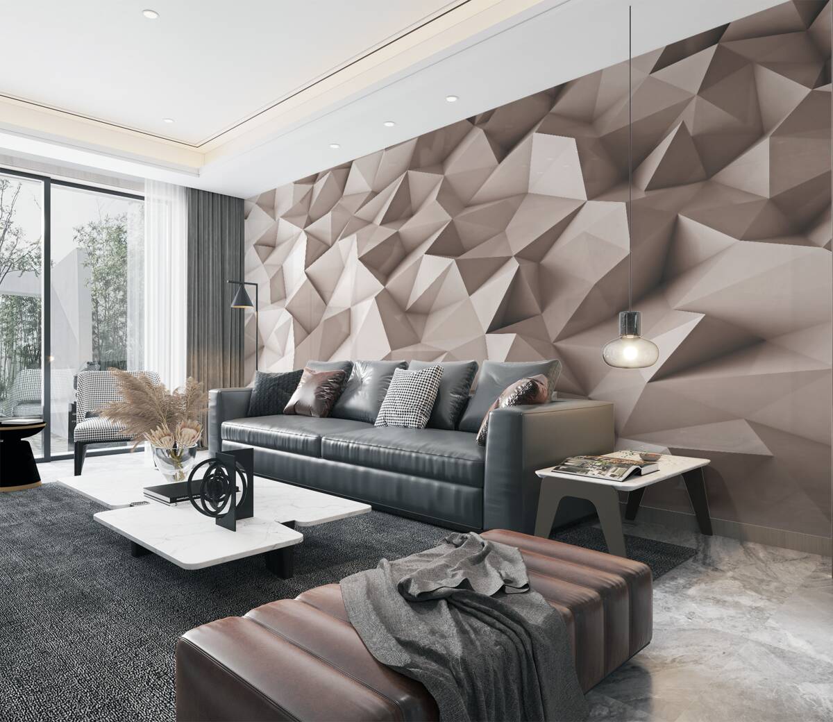 Fototapeta ostre szczyty geometrycznych kształtów