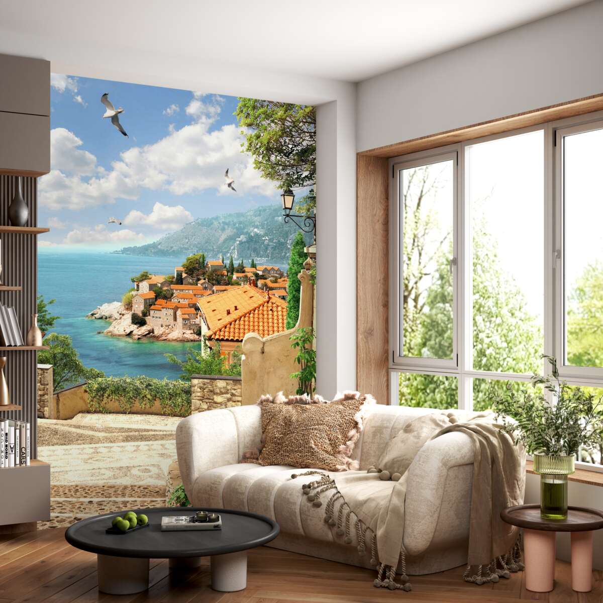 Fototapeta piękna sceneria starego miasta nad wodą