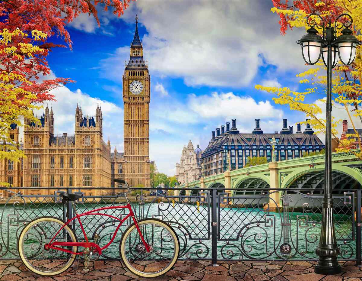 Fototapeta Most Tamizy i Big Ben jesienią