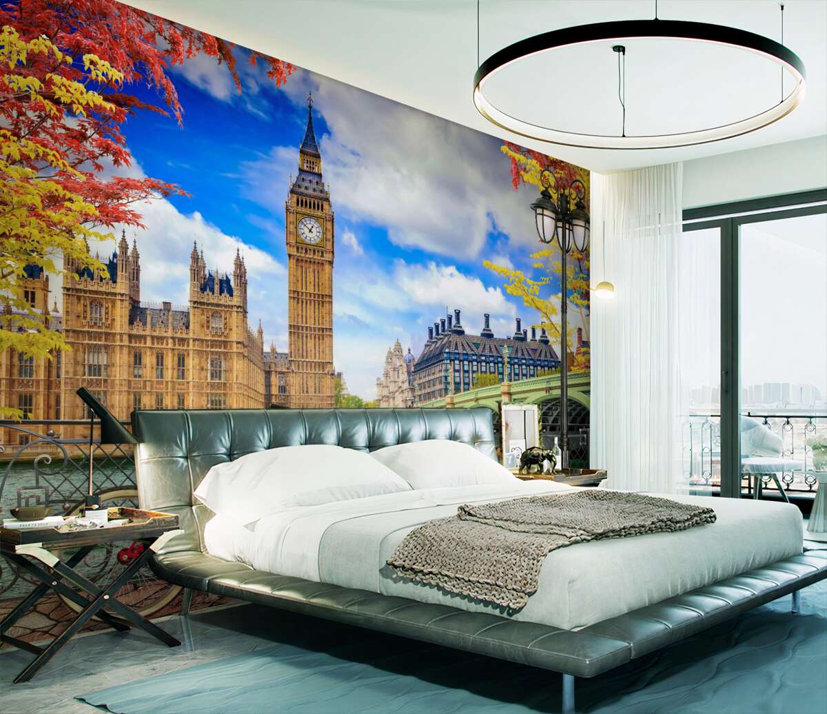 Fototapeta Most Tamizy i Big Ben jesienią