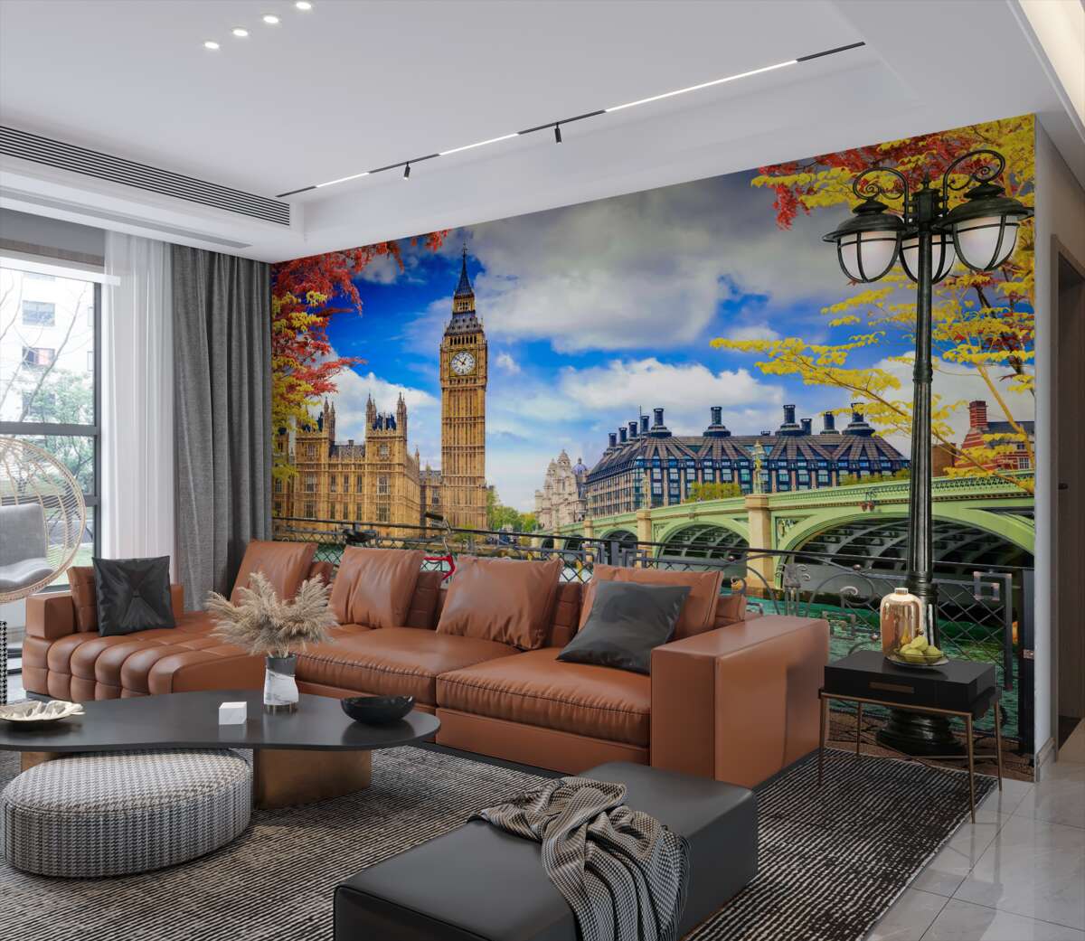 Fototapeta Most Tamizy i Big Ben jesienią