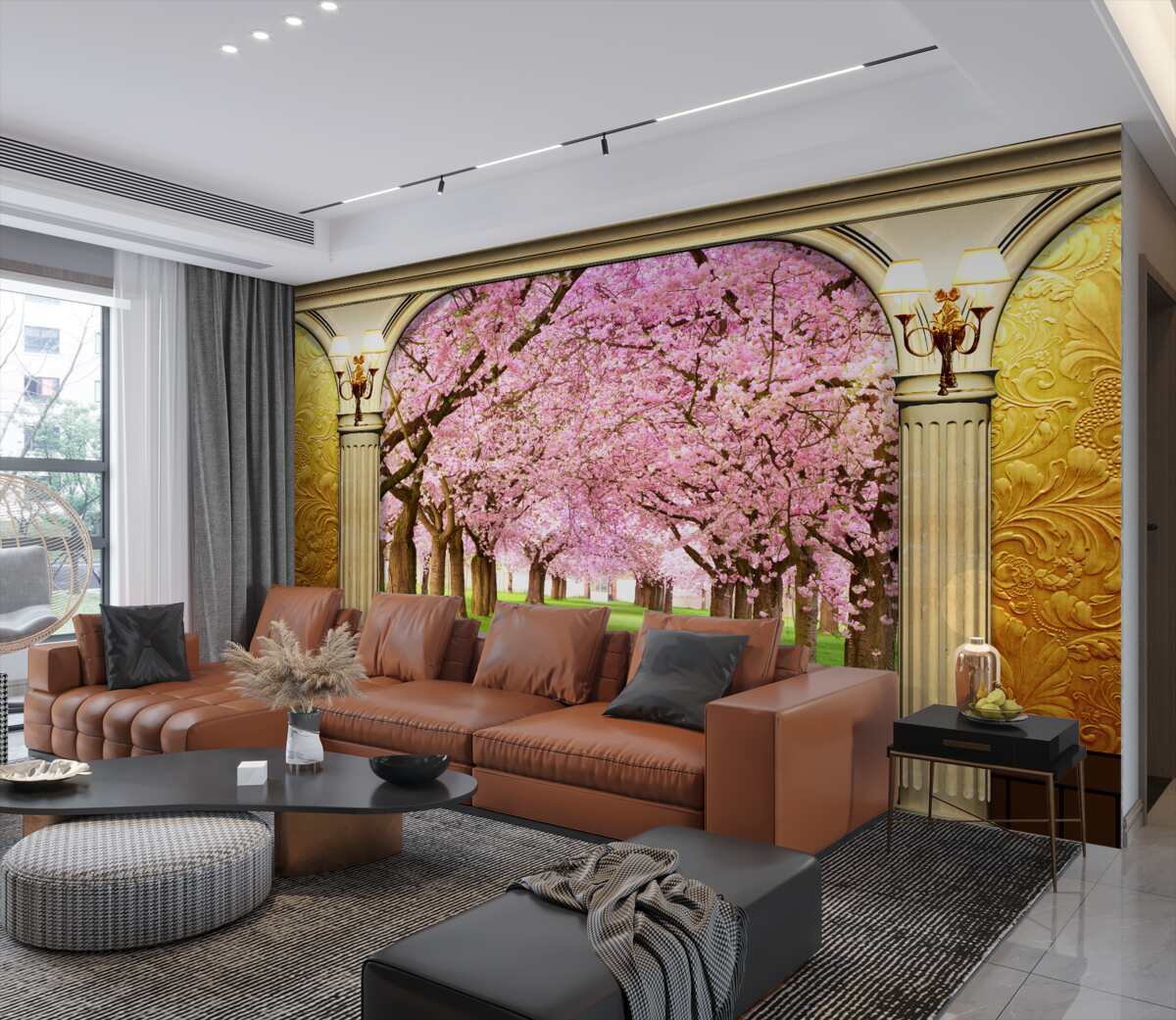 Fototapeta łuk z dostępem do alei Sakura