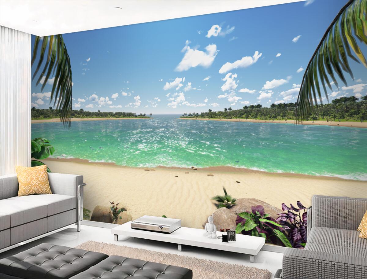 Fototapeta piaszczysta plaża na Lazurowym Wybrzeżu