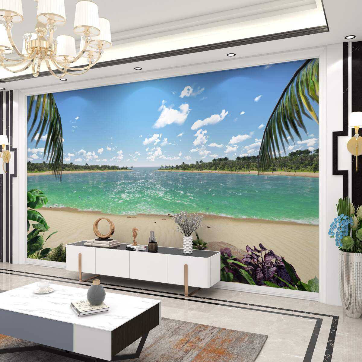 Fototapeta piaszczysta plaża na Lazurowym Wybrzeżu