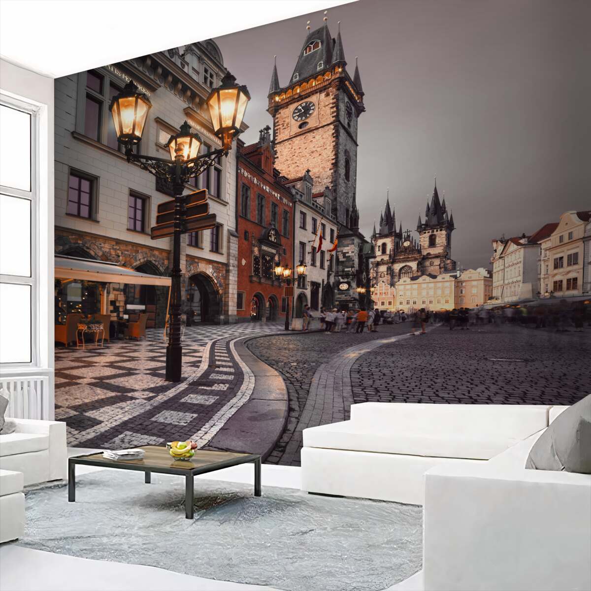 Fototapeta stary rynek z kawiarnią w Krakowie