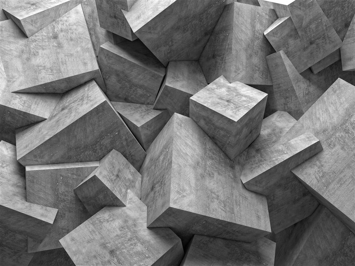 Fototapeta szare wolumetryczne kształty geometryczne