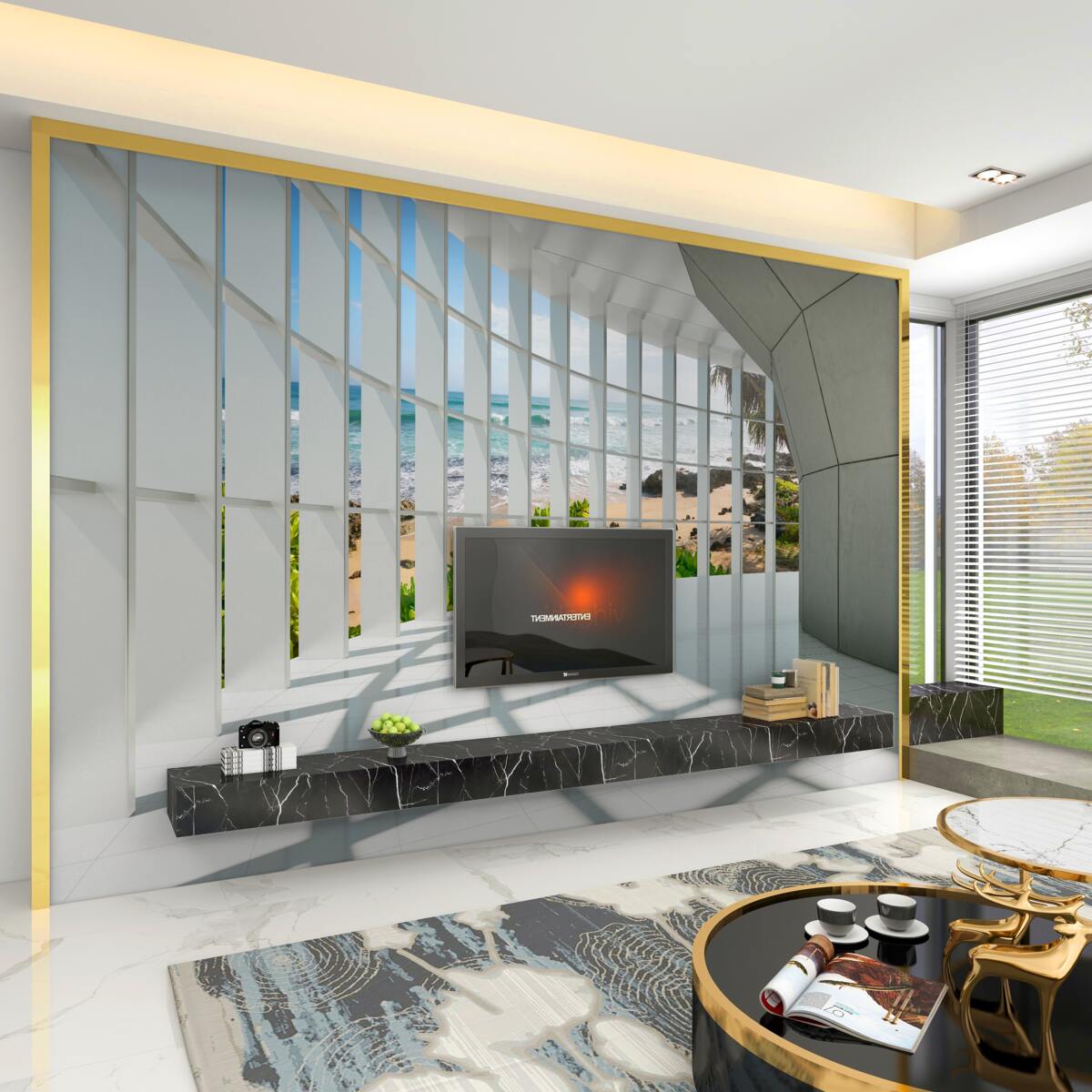 Fototapeta wolumetryczny biały tunel