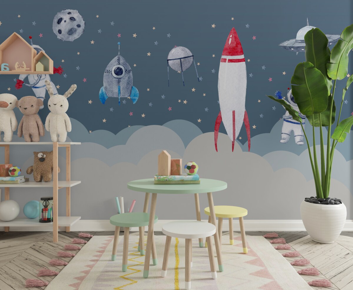 Fototapeta Astronauci i rakiety w kosmosie