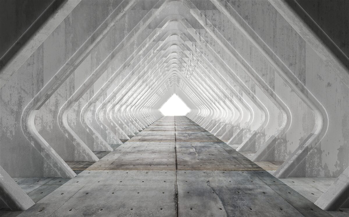 Fototapeta niekończący się szary tunel
