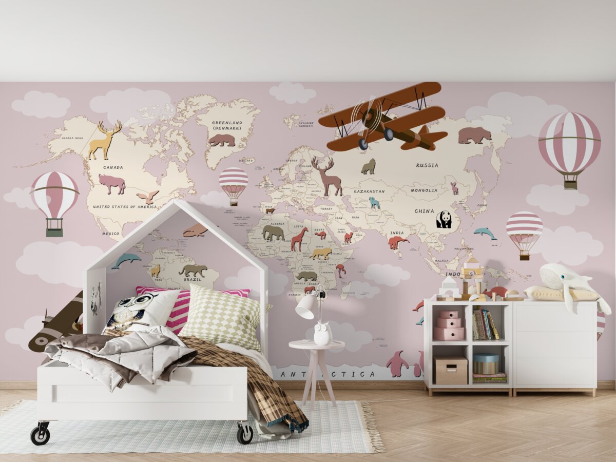 Fototapeta Mapa świata z różnymi szczegółami