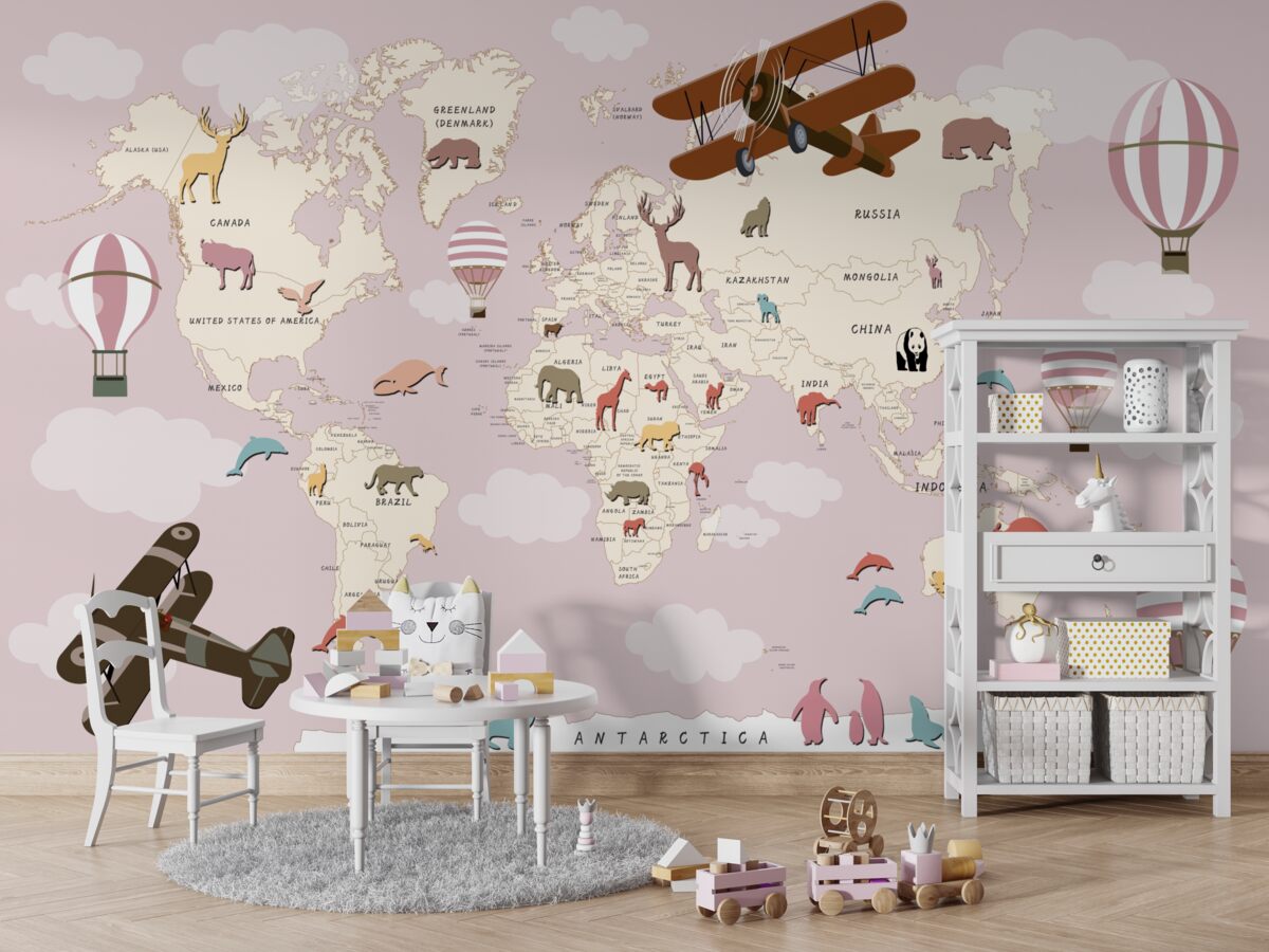 Fototapeta Mapa świata z różnymi szczegółami