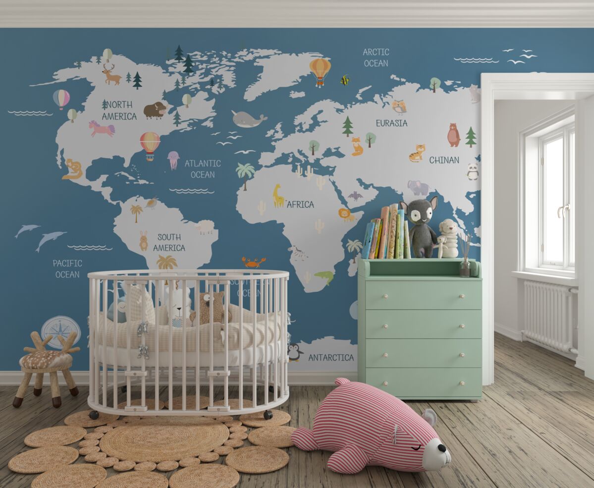 Fototapeta Minimalistyczna mapa świata