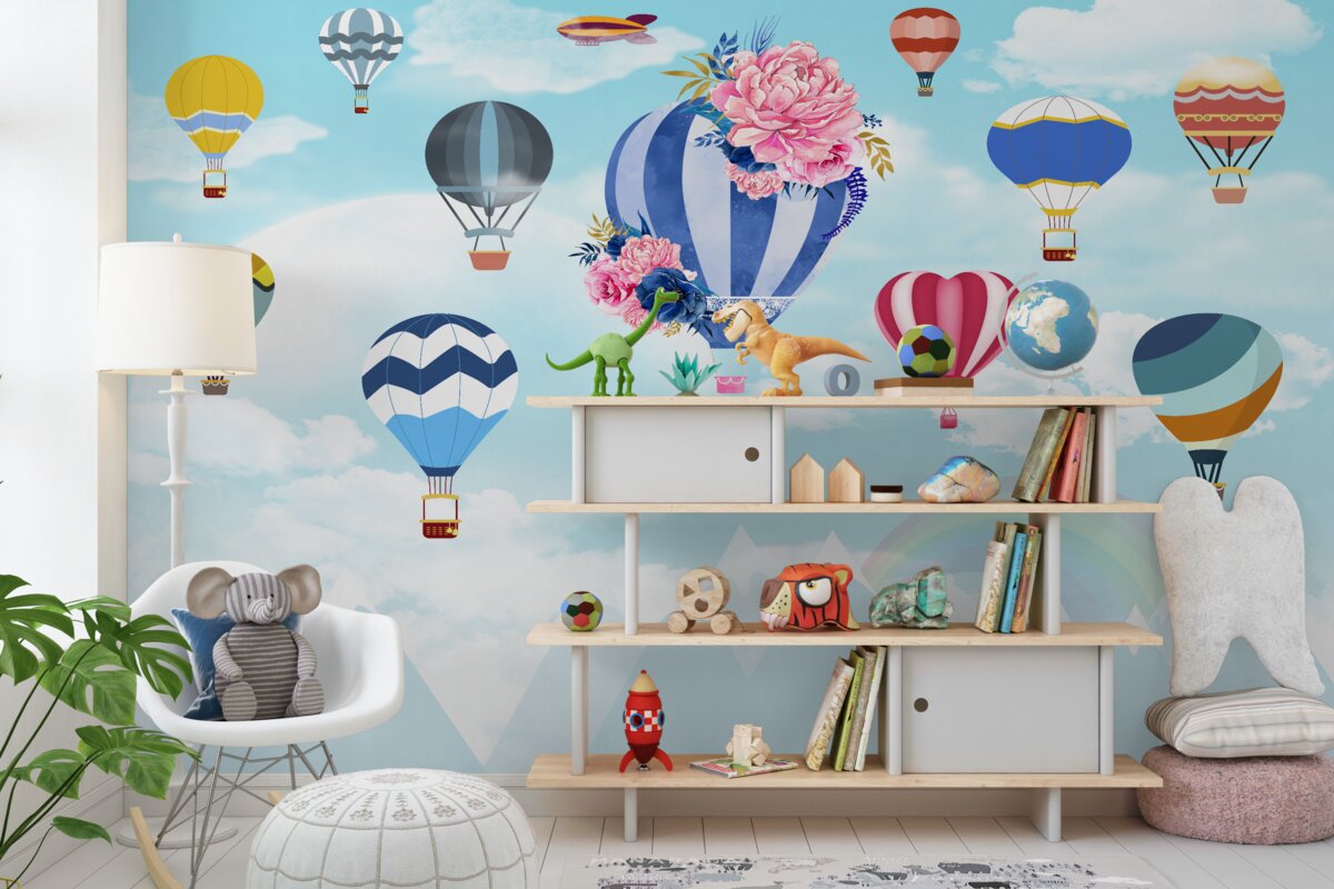 Fototapeta Kolorowe balony na ogrzane powietrze na niebie