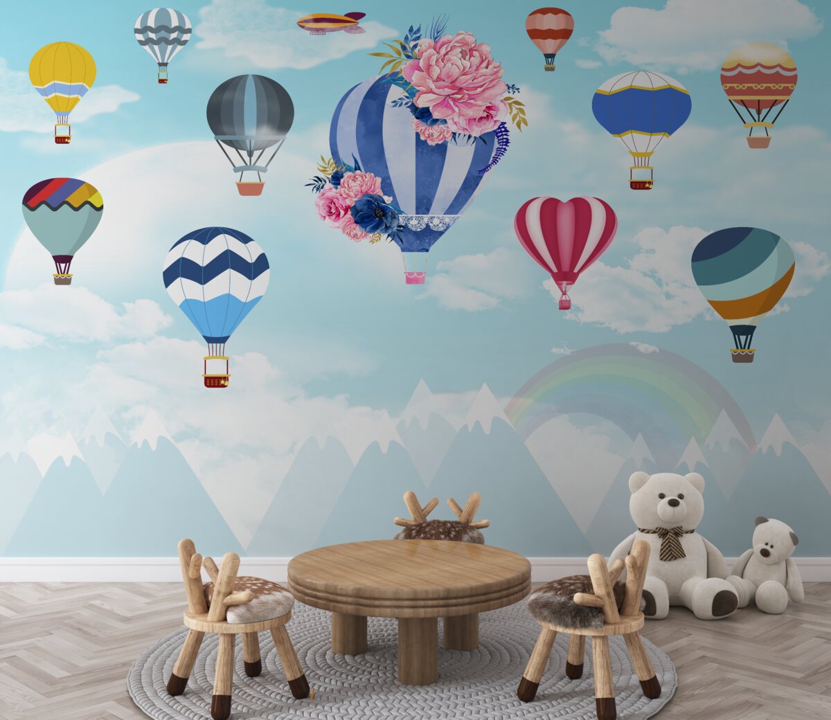 Fototapeta Kolorowe balony na ogrzane powietrze na niebie