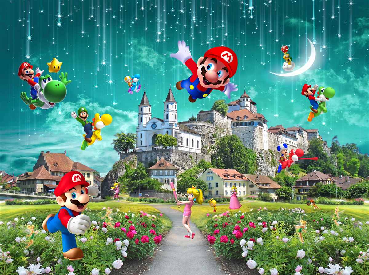 Fototapeta Bohaterowie Mario w mieście
