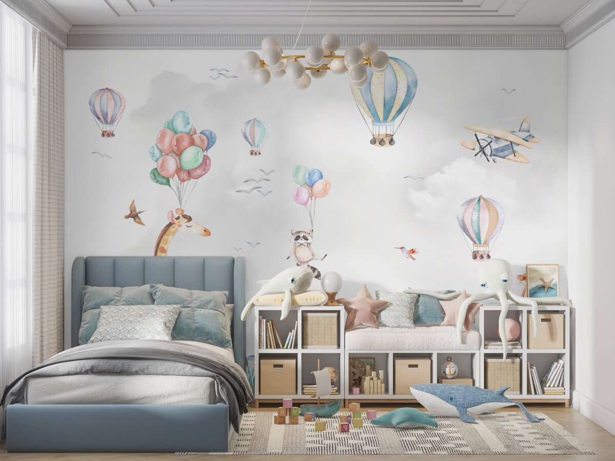 Fototapeta Balony i balony latają nad zwierzętami