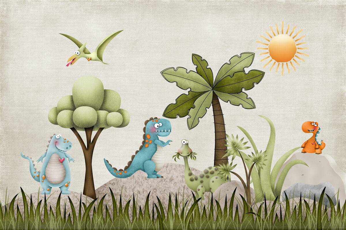 Fototapeta Dinozaury w kolorze zielonym